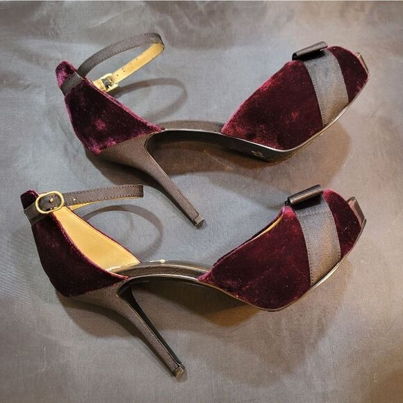 NINE WEST SATIN BOWNOT HIGH HEEL STILETTO OPEN-TOE SANDAL - Picture 11 of 15